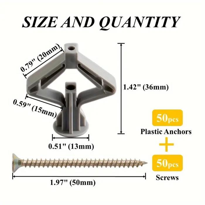 Hollow-Wall Anchors Drywall Anchor Kit With Screw